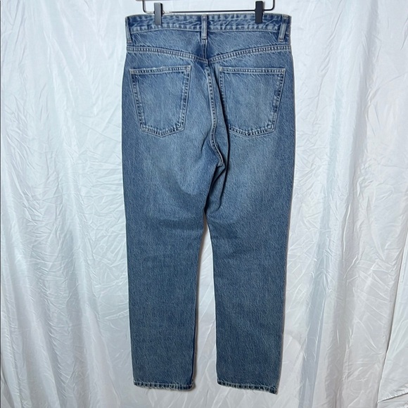 Zara Classic Blue High Waist Straight Leg Jeans Size 10 Denim School Minimalist - Picture 7 of 15